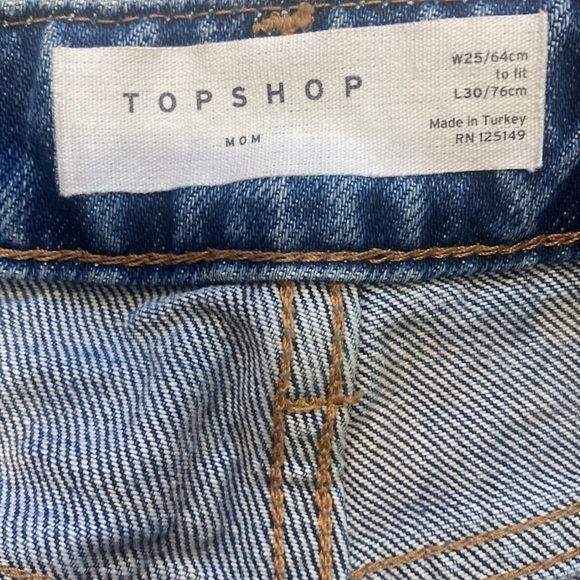 TOPSHOP Mom Jeans 100%‎ Cotton - Picture 5 of 15